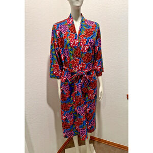 Peruvian Connection Chelsea Robe Sz S Womens Kaffe Fassett Multicolor Floral